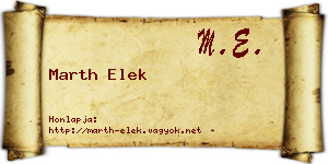 Marth Elek névjegykártya