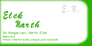 elek marth business card